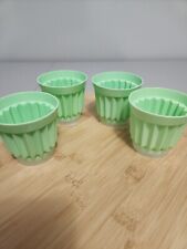 Lot of 4 Tupperware Jel-ette Vintage Jello Individual Cup Mini Molds Green picture