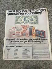Vintage 1977 Advertising Print Ad Johnson & Johnson Baby Products Refund Coupon picture