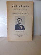 1950 Abraham Lincoln From His Own Words & Contemporary Accounts Nat'l Park Servc picture