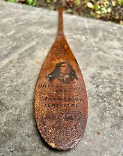 c1800s ARTIFACT MINI-PADDLE COMMEMORATING 1609 ANGLO-POWHATAN CONFLICT [PB] picture