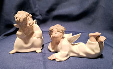 Lladro Cherubs - Thinking Angel #4539 and Resting Angel #4541 adorable together picture