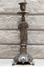 Vintage Candle Holder Ornate Jesus Christ Holy Heart Sacred Heart Holly Land picture
