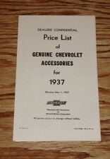 1937 Chevrolet Car & Truck Accessory Listing & Prices Sales Brochure 37 Chevy picture