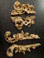 Vintage Ornate Hand Carved Molding Cornice Appliques (4 pieces) Italian/Sicilian picture