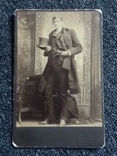 1890s Cabinet Card Photo GIANT Freak Side Show Sydney Australia TOO TALL as-is picture