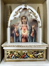 VINTAGE PLASTIC Immaculate Heart Of MARY Shrine Last Supper 4” With Box picture