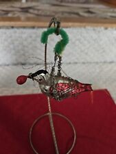 Wire-wrapped antique vintage mercury Glass Bird  Christmas Ornament Germany  picture