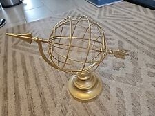 Vintage Celestial Nautical Metal Gold Toned Armillary Arrow Sphere Art  picture