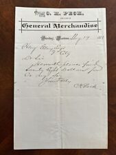 May 19, 1878 Original Sterling, MT Letterhead: C. H. Peck General Merchandise picture
