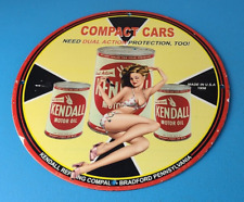 Vintage Kendall Motor Oils Sign - Gasoline Gas Pump Oil Can Car Porcelain Sign picture