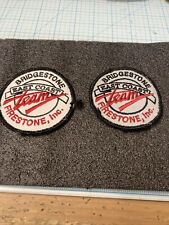 2 USED Bridgestone Firestone, Inc. East Coast Team Embroidered Saw On Patches. picture