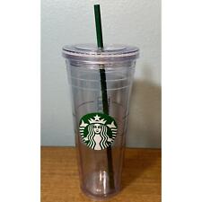Starbucks Clear Venti Double Wall Acrylic Cold Cup Tumbler With Straw Pre-Owned picture
