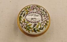 Halcyon Days Enamels Trinket Box I LOVE YOU Small Floral Cream England Retired picture