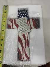 Pledge Of Allegence USA Flag Wrapped Cross picture