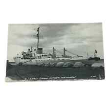 Postcard RPPC US Coast Guard Cutter Mackinaw Old Cars Vintage A135 picture
