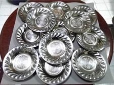 Set for 12 pieces Aluminum Dinnerware Dish Plate Round  silverware Kitchen picture