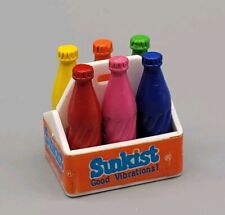 Vintage Sunkist Crayon Bottle Carrier Miniature Soda Dollhouse Mini Toy 1.375