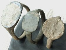 Ancient bronze Ring Cross Ornament Seal Stamp Signs TAMGA talisman 9.7 g Set 3 picture