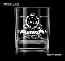 Birthday Gifts for Men 1973 Whiskey Glass in Valued Wooden Box picture