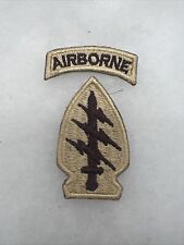 US Army Special Forces Airborne Arrowhead Patch And Tab Theater Made (V22 picture