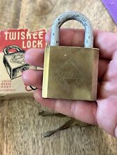 Vintage Antique Old Twiskee Padlock With Key picture