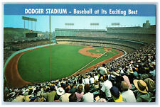 c1960's Dodger Stadium Baseball at Its Exciting Best Los Angeles CA Postcard picture