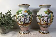 Pair Of Pereira Valado Cherub Vases~LARGE 11.5”~Stunning Pair~Nymphs Angel NICE picture