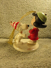 Peanuts Gang  Lenox  Snoopy & Lucy Ice Skating Porcelain  Ornament Repaired picture