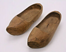 Hand Carved Wood Shoes Holland 1942 WWII Bob Sweeney Jean Wiffath Antique Vtg picture