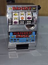 Bandit Bank Vintage Slot Machine  Arm Pull  Toy Bank W/ Box Tested Z2 picture