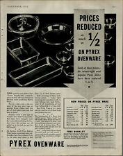 1932 Pyrex Ovenwear Pie Plates Platter Price Reduced Vintage Print Ad 3454 picture