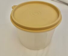 Vintage Tupperware Clear Bowl Container #1493-8 with Tan Lid #215-50 EUC picture