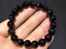 Natural Colorful Obsidian Cat's eye Gemstone Beads Bracelet AAAA 10mm picture