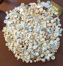 Large Lot Vintage Buttons, Whites, over 1 1/2 poundsMixed shapes sizes materials picture