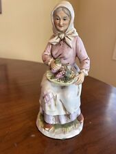 Vintage Homco Old Woman with Grapes Figurine 1433 picture