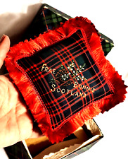 Frae Bonnie Scotland Pin Cushion Sewing Notion VTG Sachet Mini Pillow Tartan picture
