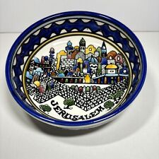 Jerusalem Pottery Bowl View of Old City Cityscape Holy Land 5.5 in picture