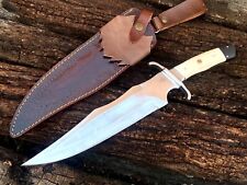 SHARDBLADE Custom Handmade D2 Steel Hunting EDC BOWIE KNIFE, Camel & Wood Handle picture