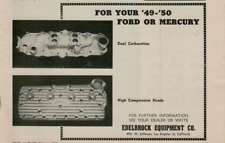 1951 Edelbrock Dual Carbs High Compression Heads 1949 1959 Ford Vintage Print Ad picture
