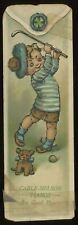 c1915 CABLE-NELSON PIANO CO EMBOSSED VICTORIAN TRADE CARD BOOKMARK  19-3 picture