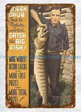 1937 Creek Chub Bait Co. Garrett Indiana fishing metal tin sign bar club wall picture