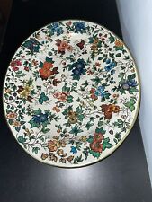 Vintage Floral Retro Tin Oval Tray Decorated Ware England 1970s. Stamped DAHER picture