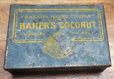 Hoboken NJ Vintage Antique Baker's Coconut Tin. Franklin Baker's Company. 1920s picture