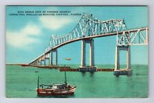 Manatee County FL-Florida, Main Bridge Span Sunshine Highway, Vintage Postcard picture