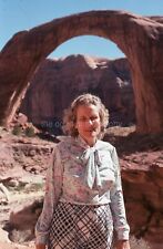 NATURAL BRIDGE WOMAN 35mm FOUND SLIDE Transparency  Photo 02 T 5 F picture