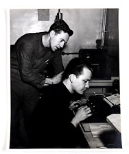 1960s Young Men Typing Transcribing Memo Workshop Vintage Photo picture