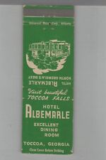 Matchbook Cover Hotel Albemarle Toccoa, GA picture
