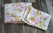 VTG Montgomery Ward Twin Fitted Sheet W Pillowcases Pequot Watercolor Floral picture