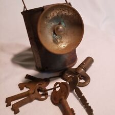 Antique Coal Miners Lamp Lantern And Keys picture