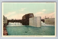 Lockport IL-Illinois, Water Flowing Through Butterfly Dam, Vintage Postcard picture